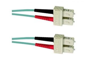 SC-SC-1-M53DL optický propojovací kabel SC-SC duplex MM 50/125um OM3, délka 1m, tyrkysová