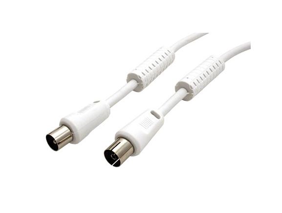 11.92.4602 Kabel anténní TV s ferity, 80dB, 2x stíněný, IEC169-2, M-F, 2,5m, bílý