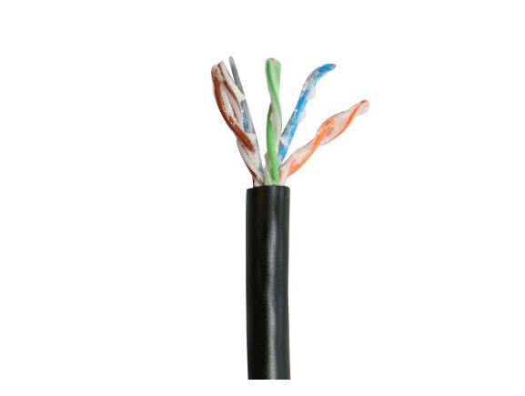 2146A.0101000 kabel U/UTP, kat. 6, 4 páry 23AWG, vnitřní/vnější UV odolný černý PVC pláť, cívka 305m