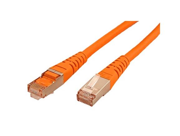 SFTP6-0,3-OR propojovací kabel RJ45/RJ45, S/FTP, 0,3m, kat. 6, oranžový