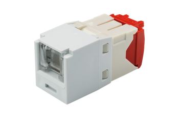 CJH5E88TGWH Uzavíratelný modul MINI-COM TX UTP, RJ45, kat. 5E, bílý CJH5E88TGWH Uzavíratelný modul MINI-COM TX UTP, RJ45, kat. 5E, bílý