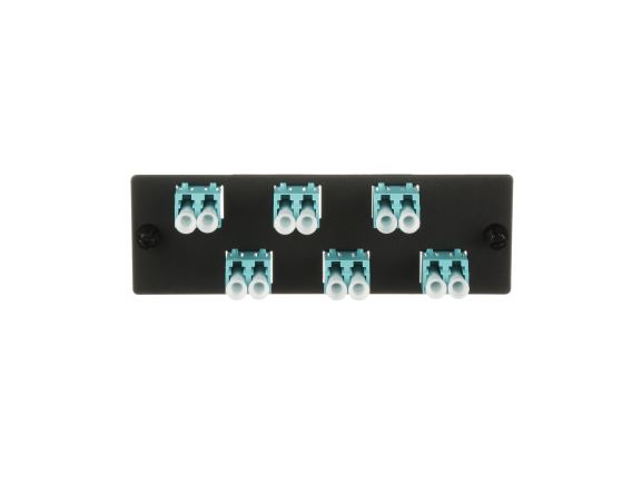 FAP6WAQDLCZ Osazený FAP panel, 6x LC spojka, duplexní, MM OM3/OM4, tyrkysová