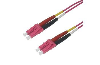 LEVITON VPC-M4D1LCLC0020 optický propojovací kabel LC/UPC-LC/UPC duplex OM4 50/125um,  ITU-T G.651.1, fialový, 2m