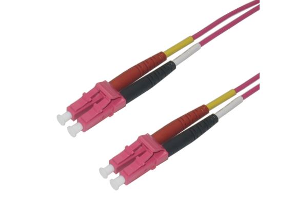 VPC-M4D1LCLC0010 optický propojovací kabel LC/UPC-LC/UPC duplex OM4 50/125um, ITU-T G.651.1, fialový, 1m
