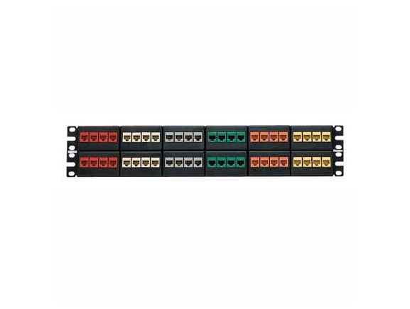 NKFP48Y patch panel NetKey pro 48 modulů, 2U, 19", neosazený, modulární, černá