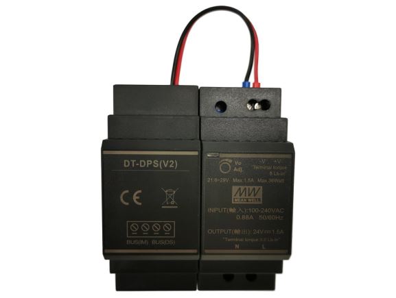 DPA-D2-PC7 napájecí adaptér, vč. injektoru pro D2 systém, montáž na DIN lištu, 36W, DC24V, max. 1,5A