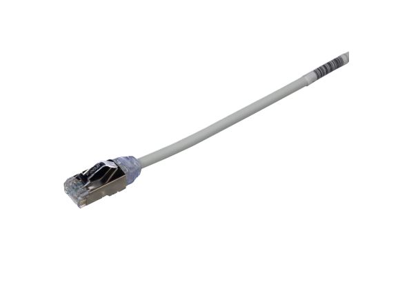 STP28X4MIG Tenký stíněný propojovací kabel RJ45/RJ45, F/UTP, kat. 6A, 4m, AWG28, LSZH, šedý
