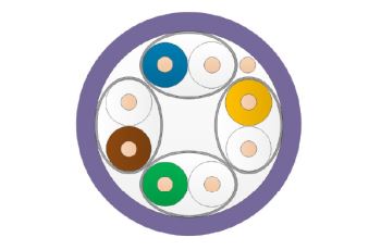 AC6-DCZ-Eca-500VT Kabel U/FTP, AWG26, kat. 6A, LSZH Eca, balení 500m cívka, do 70m přenos.kanálu, fialový