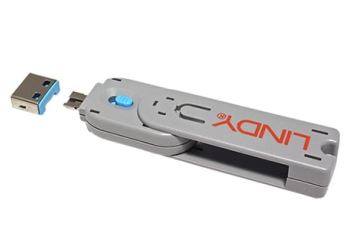 LINDY 40452 zámek portu USB, modrý, bal. 4 kusy, 1 nástroj