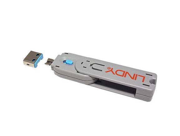 40452 zámek portu USB, modrý, bal. 4 kusy, 1 nástroj