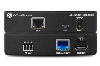 ATLONA LAN-AT-UHD-EX-100CE-TX-PD vysílač 4K/UHD HDMI na HDBaseT, s Ethernetem, řízením, PoE powered device