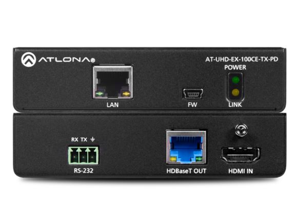 LAN-AT-UHD-EX-100CE-TX-PD vysílač 4K/UHD HDMI na HDBaseT, s Ethernetem, řízením, PoE powered device
