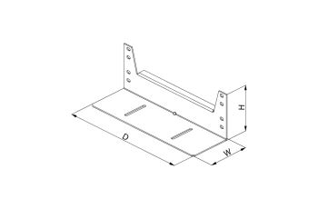 DP-DU-500-H Zátěžové podpěry, h. 442mm pro rozteč vertikálních lišt 496mm, černé (1)