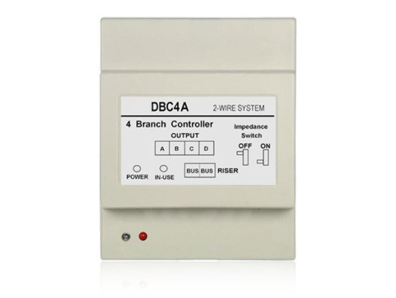 DPA-D2-DBC4A rozbočovač hlavního vedení, D2,1:4, pro dveřníky nebo monitory (max. 4), DIN