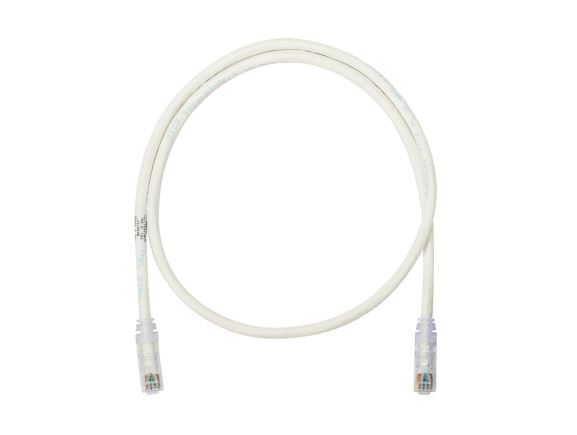 NK6APC1M Propojovací kabel RJ45/RJ45, U/UTP, kat. 6A, 1m, šedobílý, LSZH, NetKey