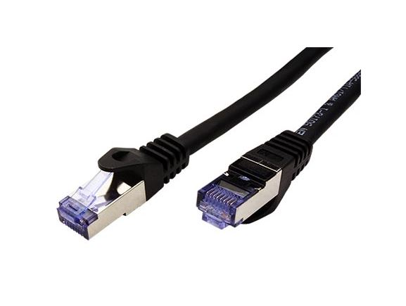 SFTP6A-0,5-BL propojovací kabel RJ45/RJ45, S/FTP, 0,5m, kat. 6A, LSOH, černý