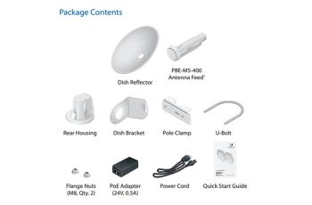 PBE-M5-400 Bezdrátový bridge PowerBeam M5 400, 1×GLAN, 1×PoE, Wi-Fi 4 (5GHz) (2)