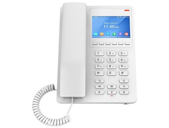 GHP630W SIP hotelový telefon s displejem a podporou Wi-Fi, bílý