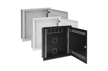 LC-18-55-15-W-W Rozvaděč SOHO LC-18 s lištami 2U, 4U a 11U, 550x550x150mm, do zdi, bílý (2)
