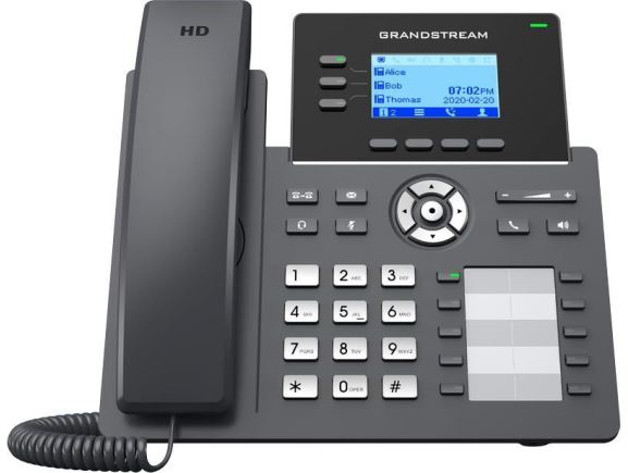 GRP2604P SIP telefon, 6xSIP účet, 5-ti cestná audiokonference, 2xGLAN, PoE