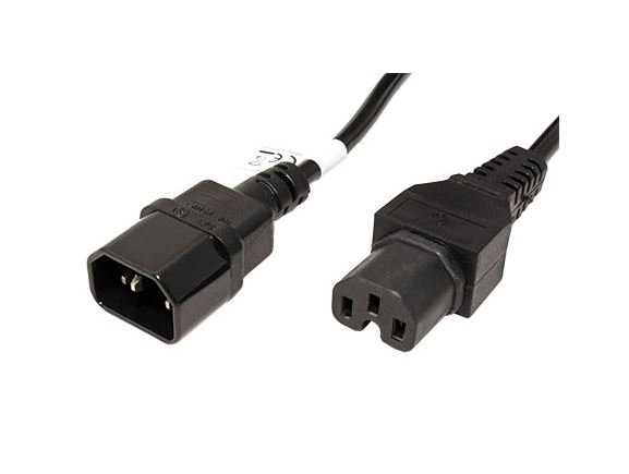 C14-C15-10A-BL-5 kabel napájecí IEC320 C14 -C15, 250V/10A, 3x1mm2, 5m, černý