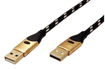 ROLINE 11.02.8911 Gold USB 2.0 kabel USB A(M) - USB A(M), 0,8m