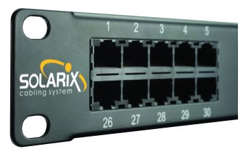 SOLARIX SX50-ISDN-BK voice panel 50xRJ45, kat. 3, UTP, 1U, 19", osazený, černý