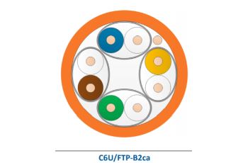 LEVITON C6U/FTP-B2ca-500OR kabel U/FTP, AWG23, kat. 6, LSZH, B2ca s1a d1 a1, 500m cívka, oranžový