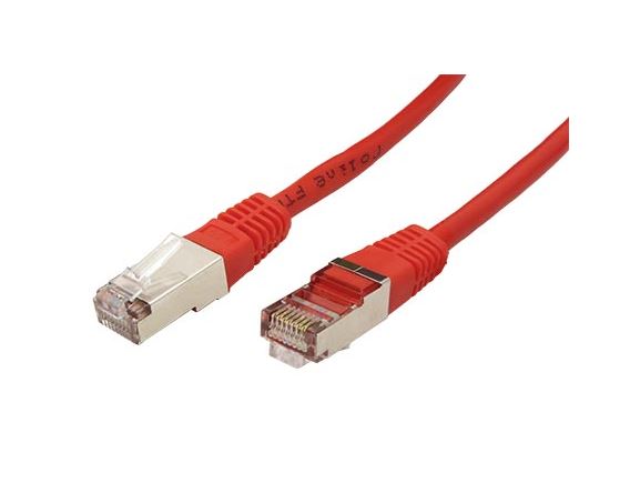 FTP-1-RD propojovací kabel RJ45/RJ45, F/UTP,  1m, kat. 5E, červená