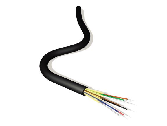 GFOM4PDC04LU-B2ca Optický kabel, PDC - těsná ochrana, 4x50um OM4, univerzální, HFFR-LS B2ca, černý