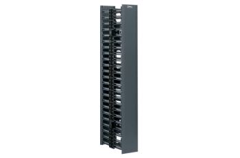 WMPVHC45E Dvoukomorový vertikální vyvazovací panel NetRunner, v. 45U, š. 142mm, h 357mm, černý WMPVHC45E Dvoukomorový vertikální vyvazovací panel NetRunner, v. 45U, š. 142mm, h 357mm, černý