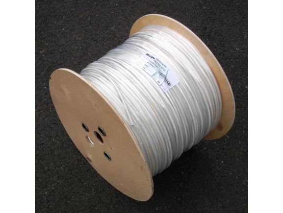 H125A00.00500 koaxiální kabel, H125 AL, 75Ohm, PVC, cívka 500m, barva bílá