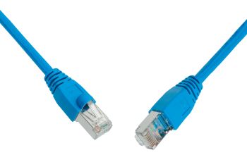 SOLARIX C5E-315BU-0,5MB propojovací kabel RJ45/RJ45, SF/UTP, 0,5m, kat. 5E, PVC, modrý