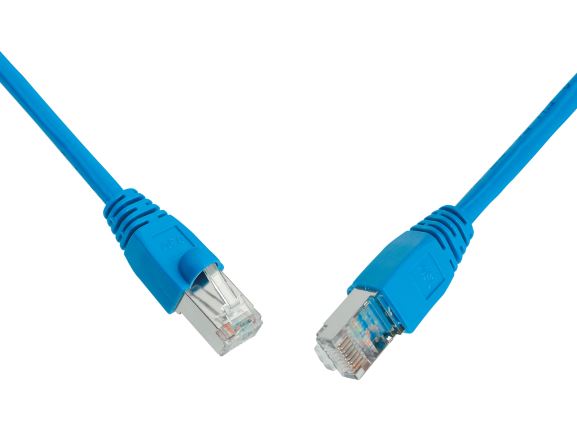 C5E-315BU-0,5MB propojovací kabel RJ45/RJ45, SF/UTP, 0,5m, kat. 5E, PVC, modrý