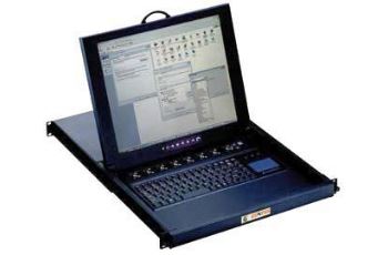 CONTEG K-SA-171-CIP3202P-E 17&quot; 1U SA LCD zásuvka s klávesnicí, touch pad, 32 port Cat5 IP KVM 2 konzole, bez kabelů