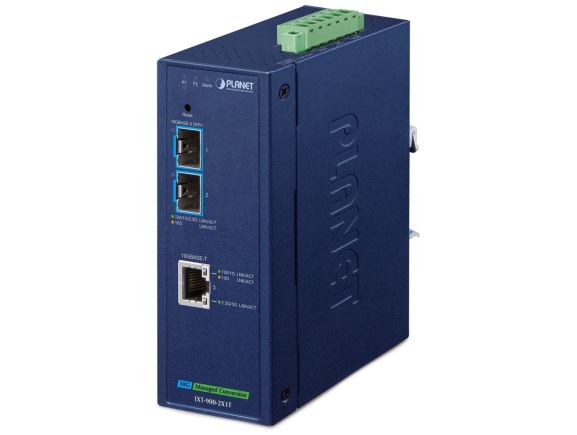 IXT-900-2X1T Průmyslový konvertor RJ-45 (10GbE) na 2×SFP+
