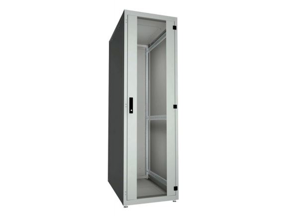 RM7-DO-27/60-B přední dveře (sklo) a zadní panel, v. 27U, š. 600mm, šedé