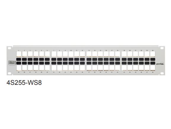 4S255-WS8 patch panel pro 48 STP nebo UTP modulů Leviton QuickPort Atlas-X1 a eXtreme, 2RU, bílý