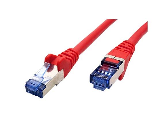 21.92.1811 propojovací kabel RJ45/RJ45, S/FTP,  0,25m, kat. 6A, červený