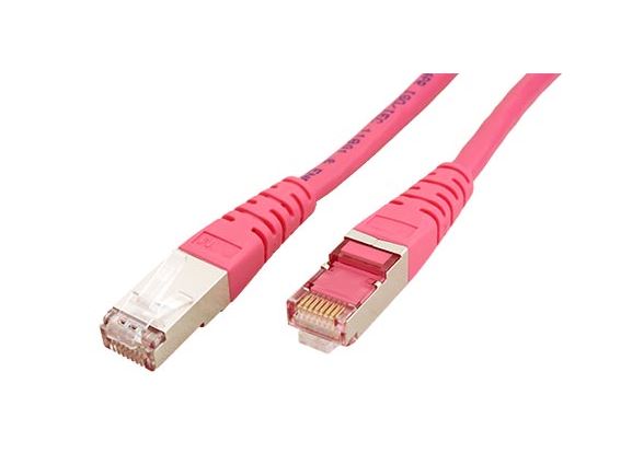 SFTP6-0,3-PI propojovací kabel RJ45/RJ45, S/FTP, 0,3m, kat. 6, růžový