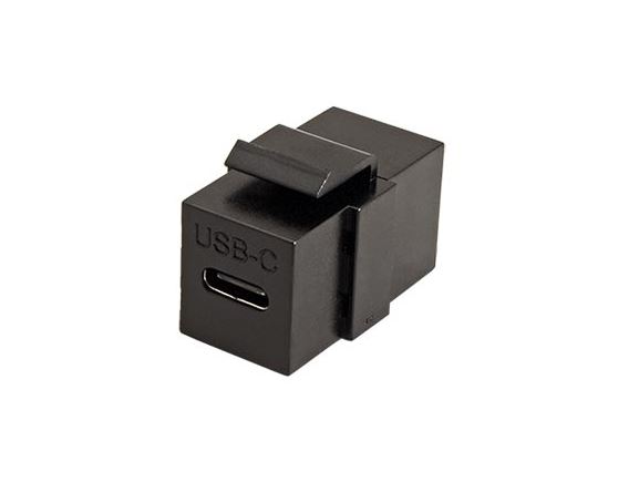 25.99.8210 keystone spojka USB C(F) - USB C(F), horizontální, černá