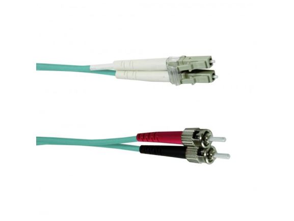 LC-ST-1-M53DL optický propojovací kabel LC-ST duplex MM 50/125um OM3, délka 1m, tyrkysový