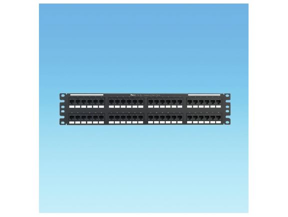 PANDUIT NK6PPG48Y patch panel NetKey UTP 48xRJ45 kat. 6, 2U, 19", osazený, černá