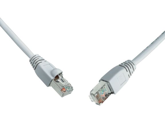 SOLARIX C6A-315GY-0,5MB propojovací kabel RJ45/RJ45, SFTP, kat. 6A 10G, 0,5m, LSOH, šedý
