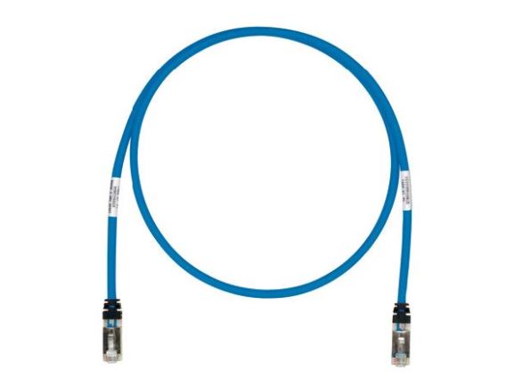 STP6X1MBU propojovací kabel RJ45/RJ45, S/FTP, kat. 6A, 1m, LSZH, modrý