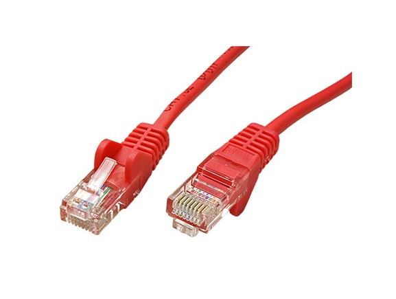 21.92.0581 propojovací kabel RJ45/RJ45, U/UTP,  0,25m, kat. 5E, CCA,  červená