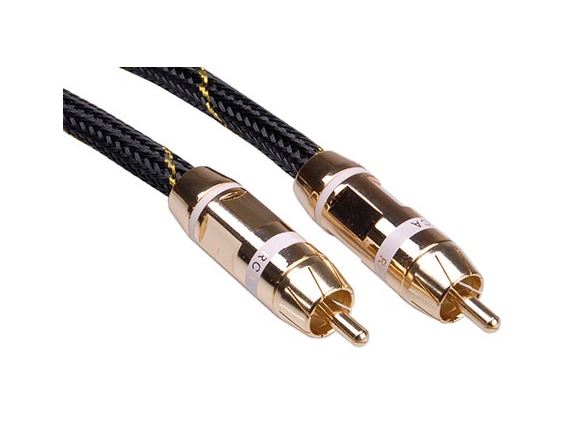 11.09.4252 Gold kabel cinch(M) - cinch(M), bílé konektory, 5m