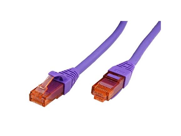 UTP6-0,5-VL propojovací kabel RJ45/RJ45, U/UTP, 0,5m, kat. 6, LSZH, fialový
