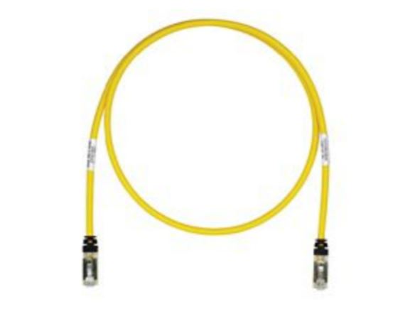 PANDUIT STP6X1MYL propojovací kabel RJ45/RJ45, S/FTP, kat. 6A, 1m, LSZH, žlutý