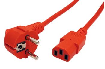 19.08.1010 kabel síťový 230V,10A, vidlice CEE 7/7(M) - IEC320 C13, 1,8m, červený